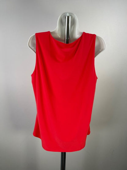 White House Black Market Women's Red/Coral Lace Up Sleeveless Blouse - L image 6