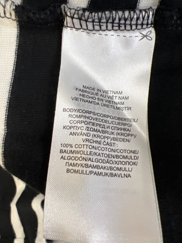 Lauren Ralph Lauren Women's Black/White Striped Short Sleeve Long T-Shirt - XL image 4
