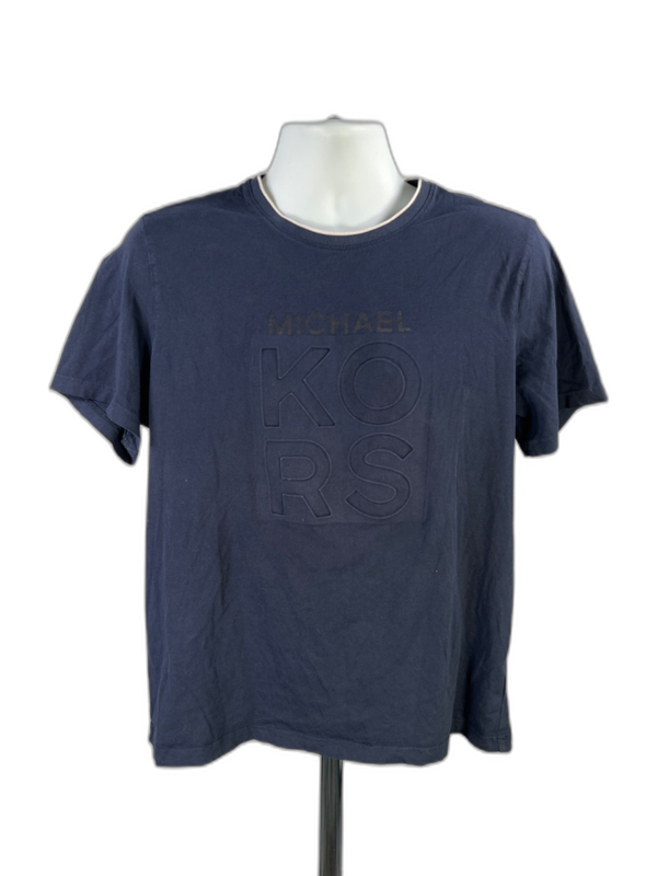 Michael Kors Men's Blue Short Sleeve Logo Front T-Shirt - L