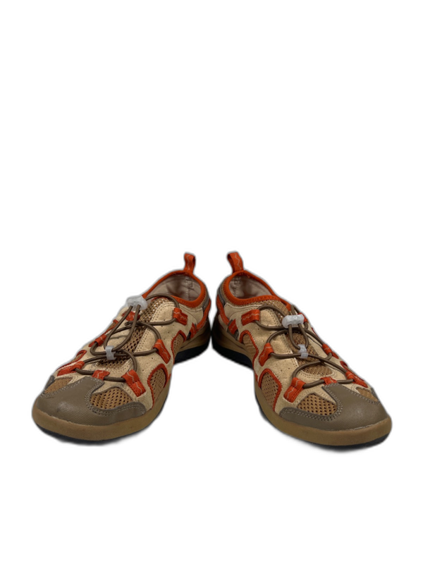 Lands End Women's Tan/Orange Trekker Hiking Water Trail Shoes - 9 image 6
