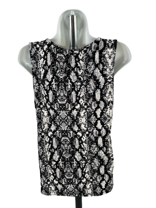 Calvin Klein Women's White/Black Snake Print Sleeveless Basic Tank Top - M image 2