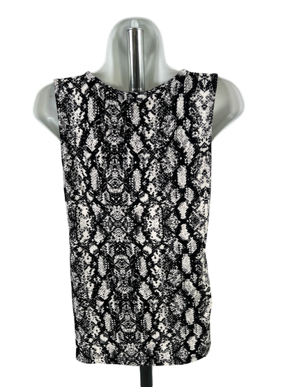 Calvin Klein Women's White/Black Snake Print Sleeveless Basic Tank Top - M image 2