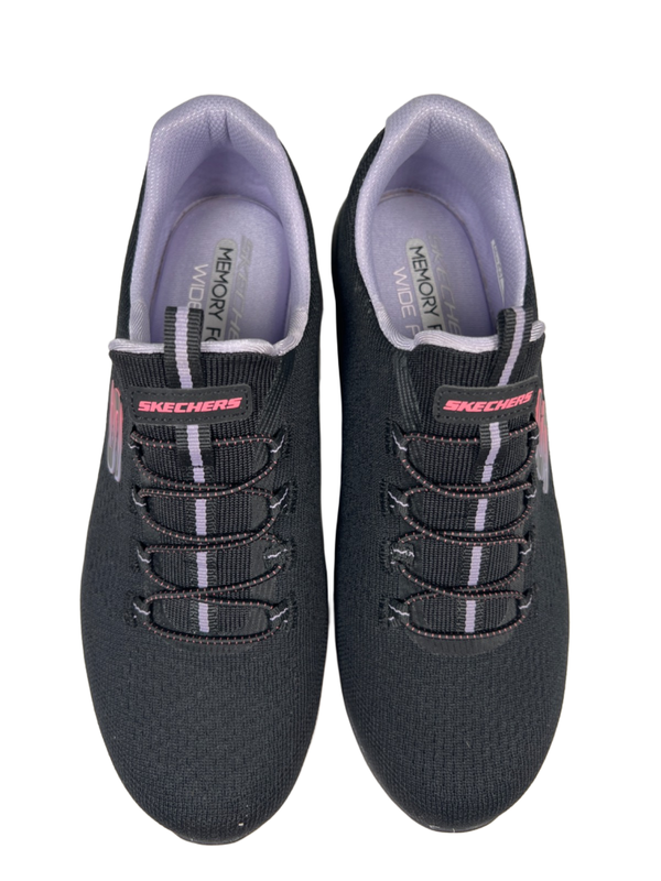 Skechers Women's Black/Purple Summits Radiant Flow Slip On Sneakers - 7.5 Wide image 3