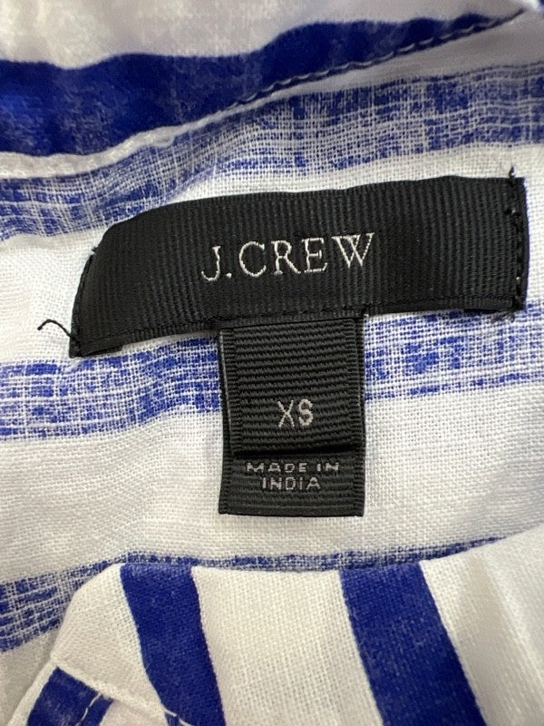 J. Crew Women's White/Blue Striped Cap Sleeve V-Neck Sheath Dress - XS image 3