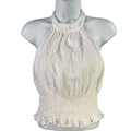 Abercrombie & Fitch Women's White Halter Smocked Waist Sleeveless Top - M