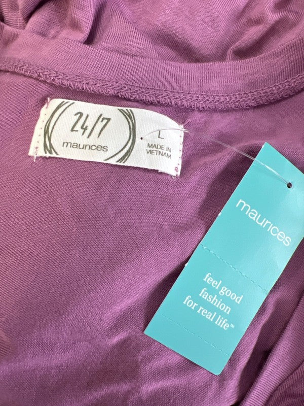24/7 Maurices Women's Purple Sleeveless Knotted Front Shift Midi Dress - L image 3