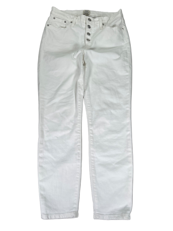 J.Crew Women's White 9in High Rise Toothpick Denim Jeans - 29