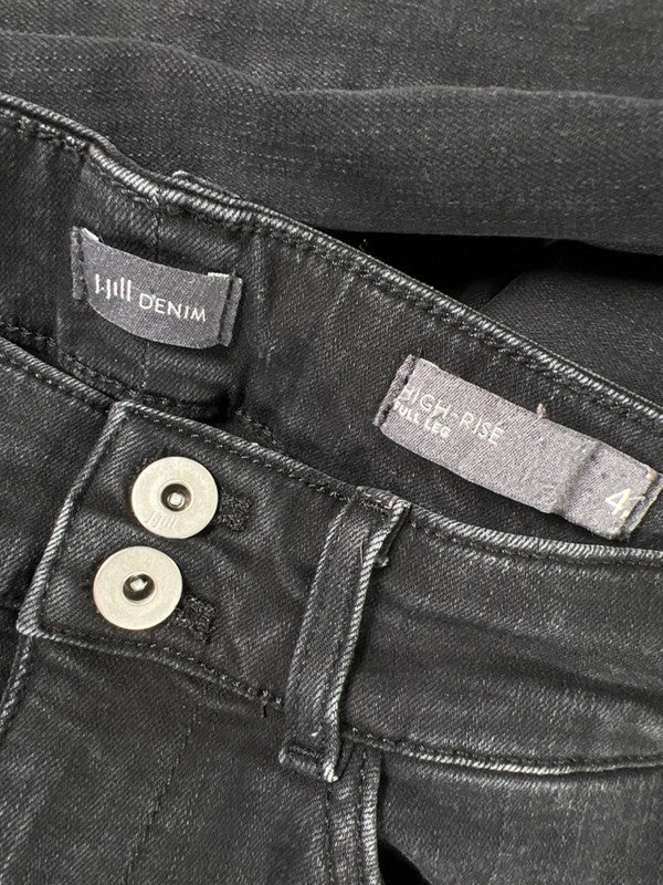 J Jill Women's Black Full Leg High Rise Denim Jeans - 4 Petite image 3