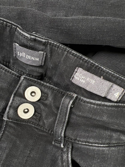 J Jill Women's Black Full Leg High Rise Denim Jeans - 4 Petite image 3