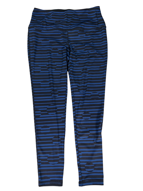 Chico's Women's Blue/Black Striped Athletic Leggings - 1/US 8