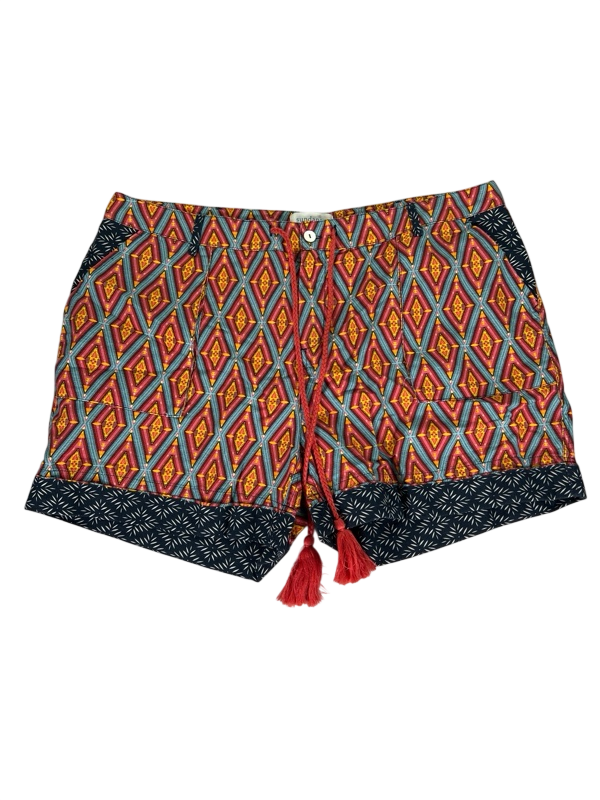 Sundance Women's Red/Blue Kalini Linen Blend Shorts - XL Petite