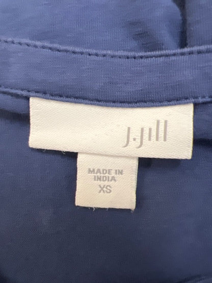 J Jill Women's Blue Half Button Up Long Roll Sleeve Shirt - XS image 3