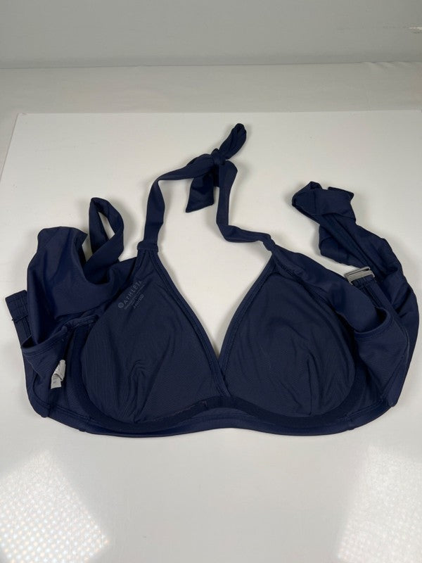 Athleta Women's Navy Blue Halter Neck Tie Back Underwire Bikini Top - 34D/DD image 3