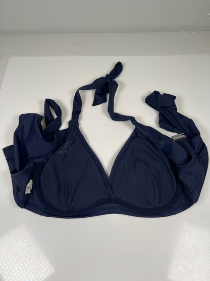 Athleta Women's Navy Blue Halter Neck Tie Back Underwire Bikini Top - 34D/DD image 3