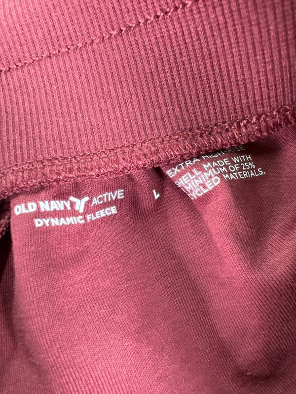 Old Navy Women's Burgundy Dynamic Fleece Extra High Rise Active Shorts - L image 3