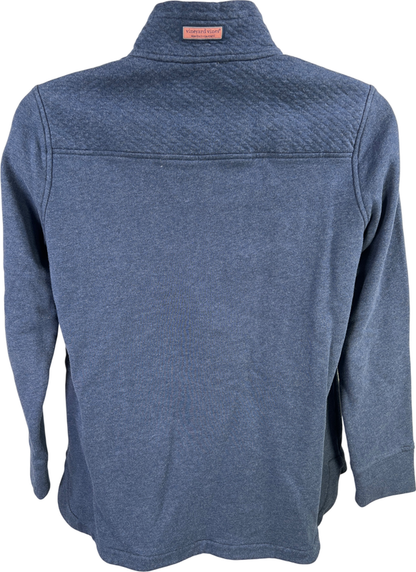Vineyard Vines Men’s Blue Quilted 1/4 Zip Pullover Sweater - S image 2