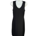 Banana Republic Women's Black Sleeveless Lined V-Neck Sheath Dress - 4