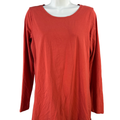 Pure J.Jill Women's Orange Stretch Long Sleeve Shirt - M
