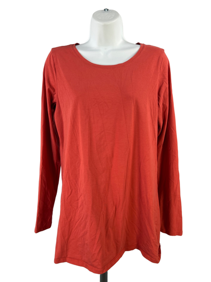 Pure J.Jill Women's Orange Stretch Long Sleeve Shirt - M