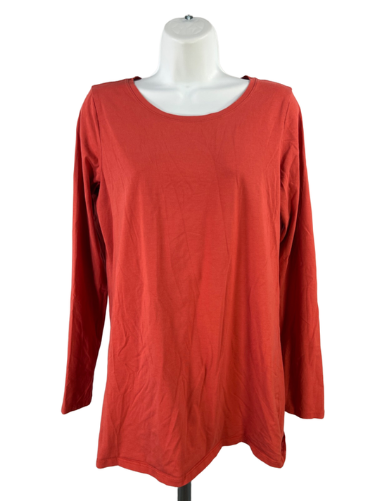 Pure J.Jill Women's Orange Stretch Long Sleeve Shirt - M