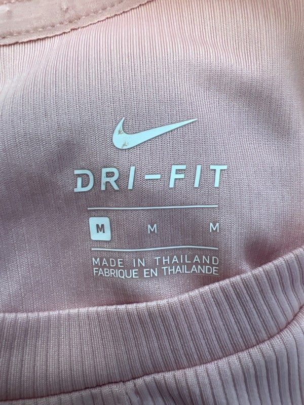 Nike Women's Pink Ribbed Dri-Fit Cropped Sleeveless Athletic Shirt - image 3