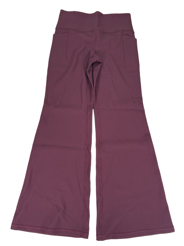Athleta Women's Purple Ribbed Pull On Flare Athletic Leggings - L