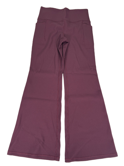 Athleta Women's Purple Ribbed Pull On Flare Athletic Leggings - L