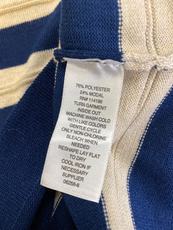 Liz Claiborne Women's Blue/Beige Striped Long Sleeve Shirt - S image 4