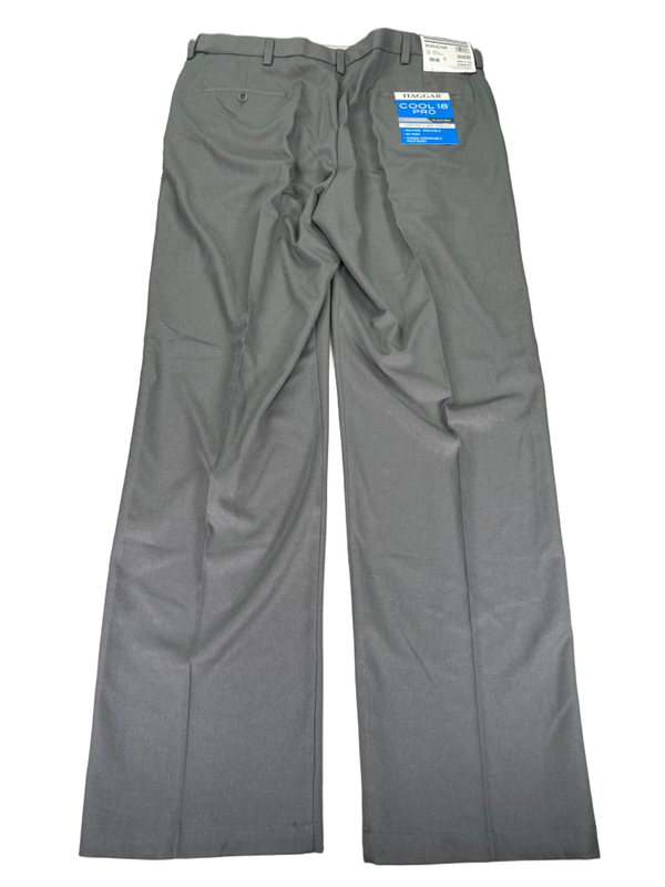 Haggar Men's Gray Cool 18 Pro Shirt Gripper Classic Fit Dress Pants - 38x34 image 2