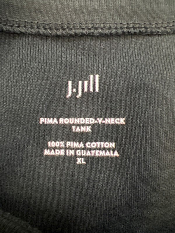 J Jill Women's Black Rounded V Neck Sleeveless Tank Top - XL image 3