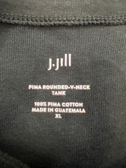 J Jill Women's Black Rounded V Neck Sleeveless Tank Top - XL image 3