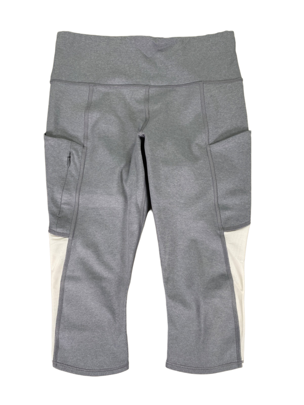 Athleta Women's Gray Mesh Side Up For Anything Cropped Athletic Leggings - S