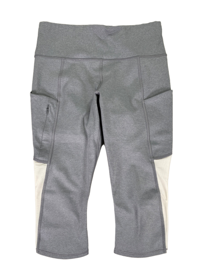 Athleta Women's Gray Mesh Side Up For Anything Cropped Athletic Leggings - S