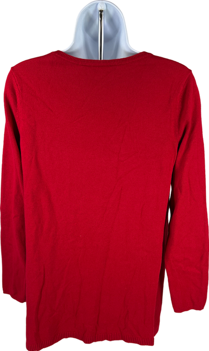 J.Jill Women’s Red Ribbed Side Long Sleeve Sweater - XS image 2