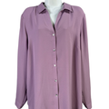 J Jill Women's Purple Button Up Back Pleated Hi-Low Long Sleeve Blouse -   L