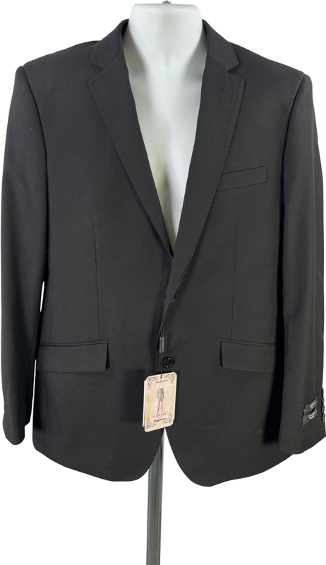 Statement Italy Men’s Black Suit Jacket and Vest - 40R W/ Pants 40x34 Set image 5