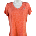 Under Armour Women's Orange Heatgear Loose V Neck Short Sleeve Shirt - S