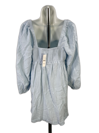 J.Crew Women's Blue Squareneck Soft Gauze 3/4 Sleeve A-Line Dress - XS image 2