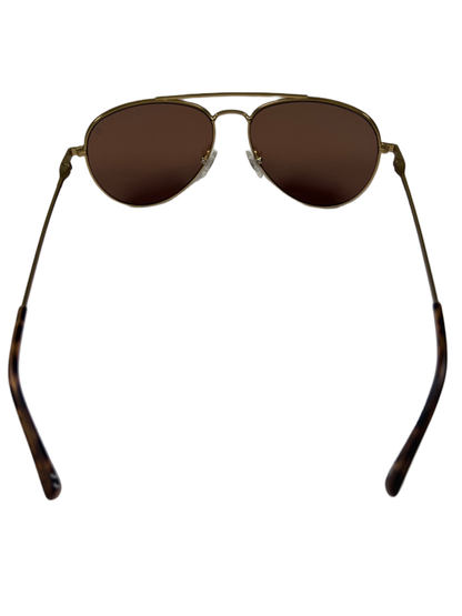 Karun Unisex Gold Tone Aviator Tortoise Sustainable Sunglasses W/ Case image 9