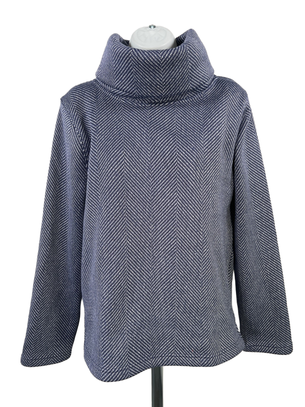 J.Crew Women's Blue Mercantile Funnelneck Long Sleeve Pullover Sweater - M