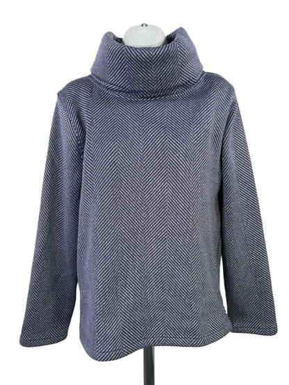 J.Crew Women's Blue Mercantile Funnelneck Long Sleeve Pullover Sweater - M