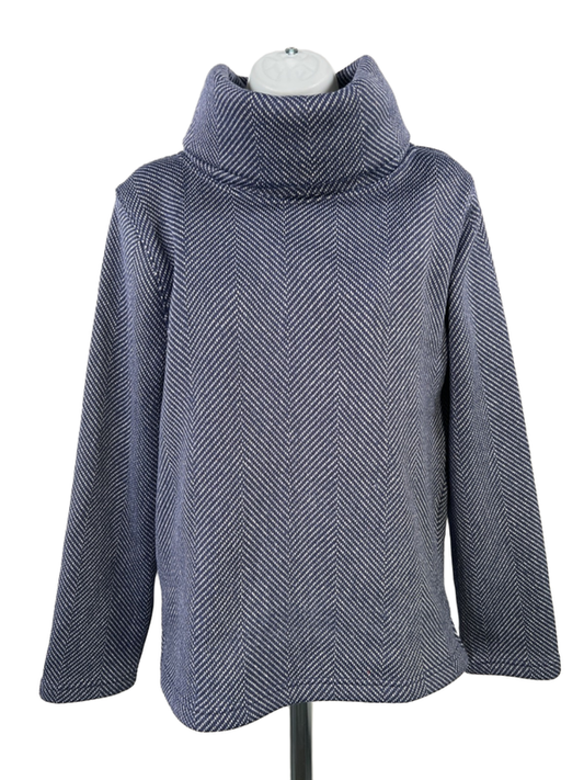 J.Crew Women's Blue Mercantile Funnelneck Long Sleeve Pullover Sweater - M