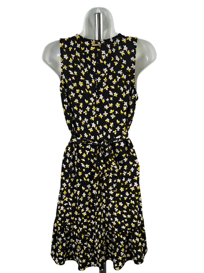 Michael Kors Women's Black/Yellow Floral Sleeveless Sheath Dress - XS image 2