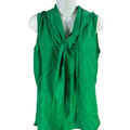 Dorothee Schumacher Women's Green Silk Sleeveless Neck Tie Blouse - 4/US S