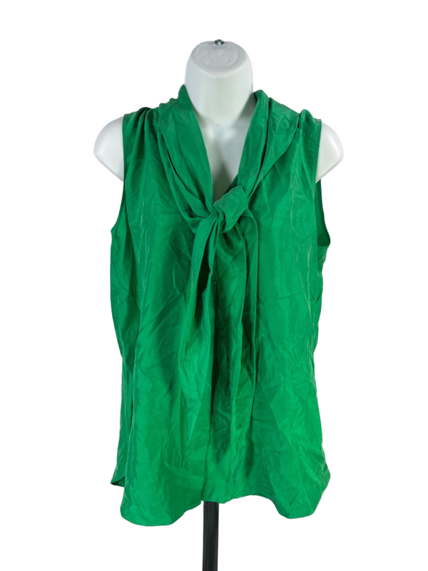 Dorothee Schumacher Women's Green Silk Sleeveless Neck Tie Blouse - 4/US S