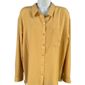 J.Jill Women's Yellow/Gold Long Sleeve Button Up Blouse - L