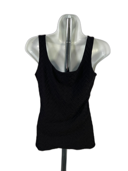 White House Black Market Women's Black Textured Front Sleeveless Tank Top - S image 2