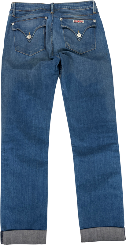 Hudson Women’s Medium Wash Distressed Bacara Crop Straight Cuffed Jeans - 29 image 2