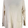 Chico’s Women’s Ivory White Long Sleeve Pocket Front Sweater Shirt - 1/US M