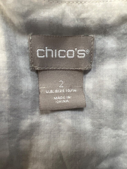 Chico's Women's Black/White Checkered 3/4 Bell Sleeve Blouse - 2/US 12 image 3